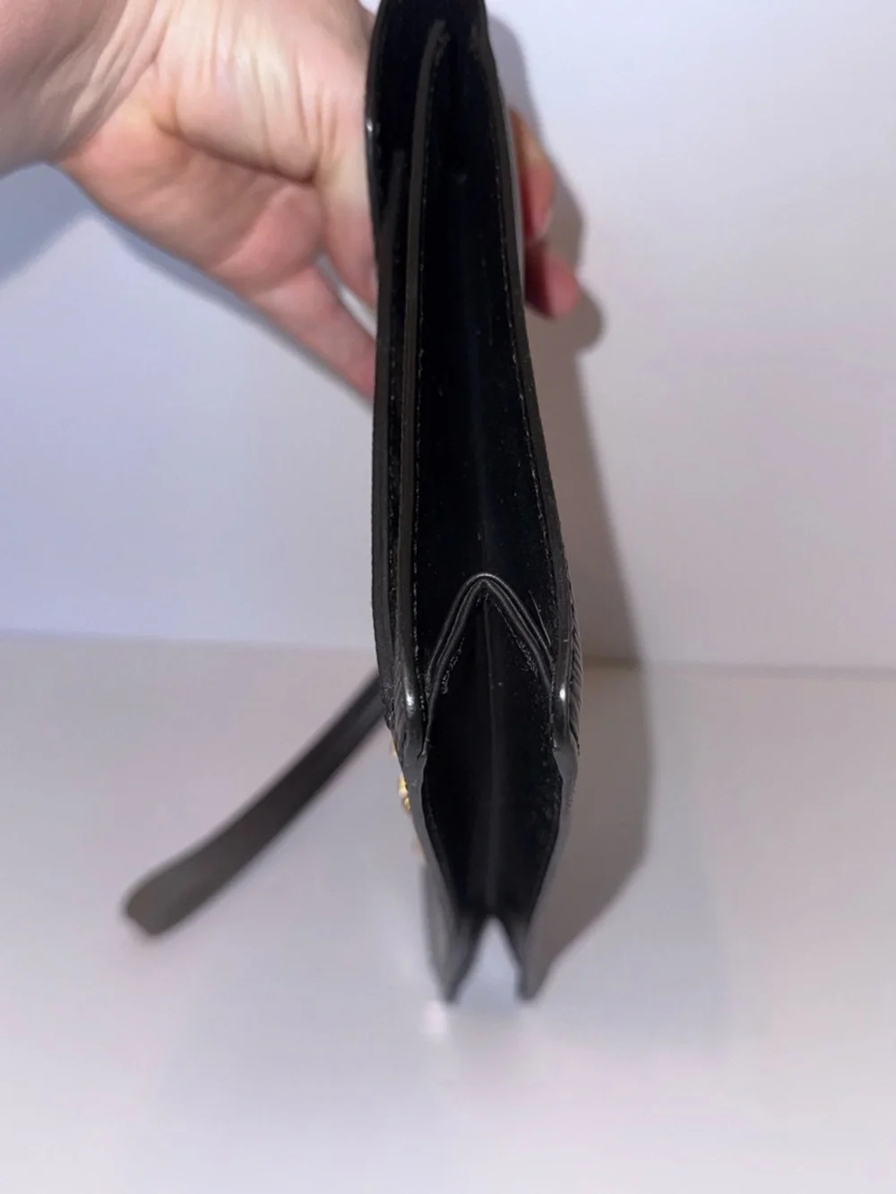 Louis Vuitton Black Epi Leather Envelope Clutch with Gold Lock - Picture 5 of 9